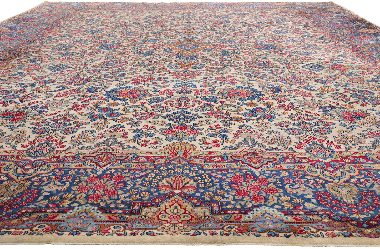 12 x 16 - Ivory Antique Kerman Rug - 79458