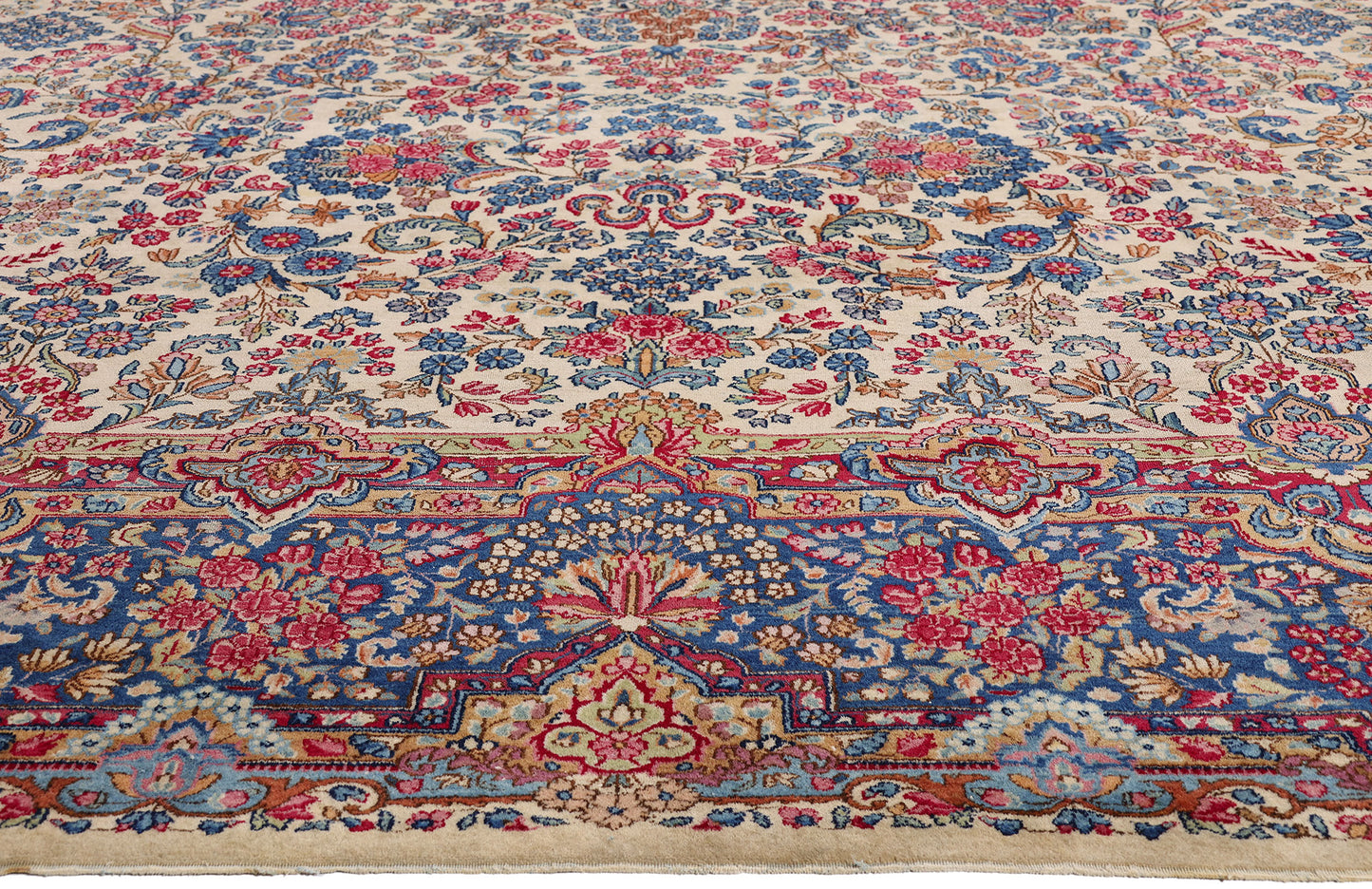 12 x 16 - Ivory Antique Kerman Rug - 79458