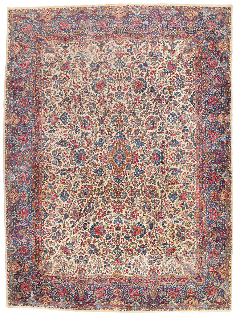 12 x 16 - Ivory Antique Kerman Rug - 79458