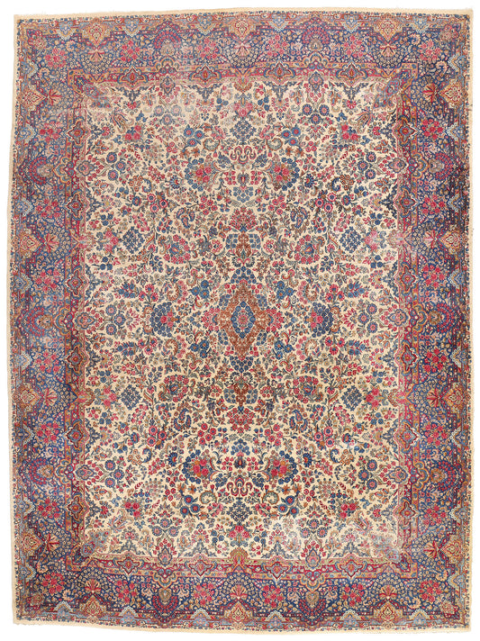12 x 16 - Ivory Antique Kerman Rug - 79458