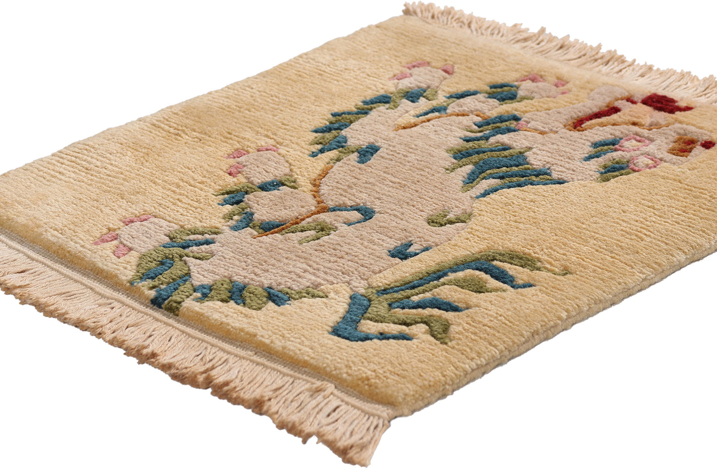 1 x 2 - Beige Vintage Tibetan Rug - 79459