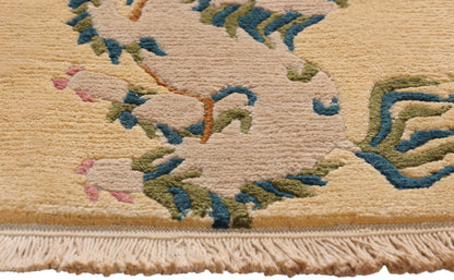 1 x 2 - Beige Vintage Tibetan Rug - 79459