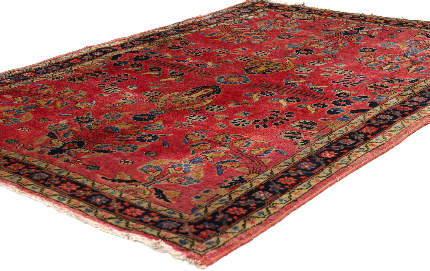 3 x 5 - Red Antique Sarouk Rug - 79461