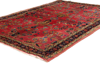 3 x 5 - Red Antique Sarouk Rug - 79461