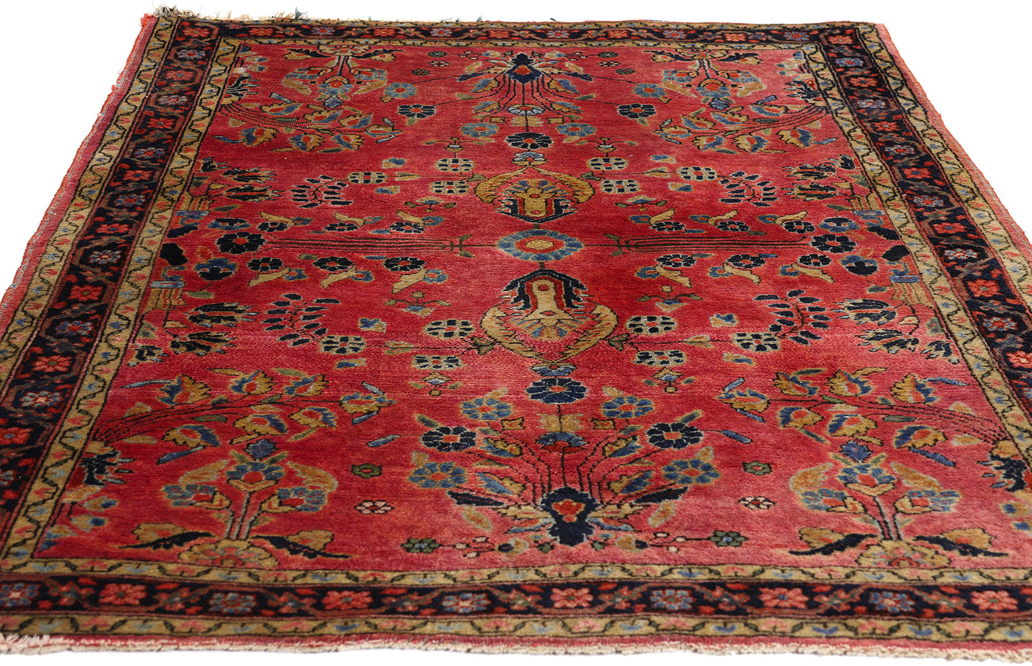 3 x 5 - Red Antique Sarouk Rug - 79461