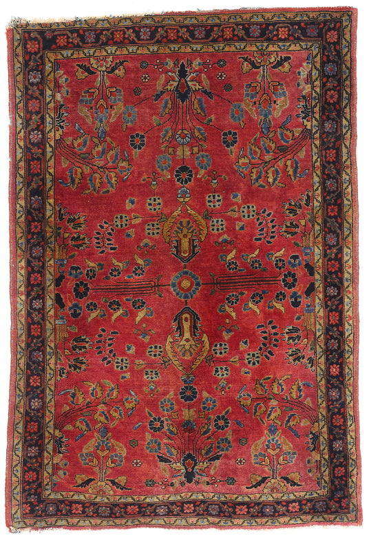3 x 5 - Red Antique Sarouk Rug - 79461