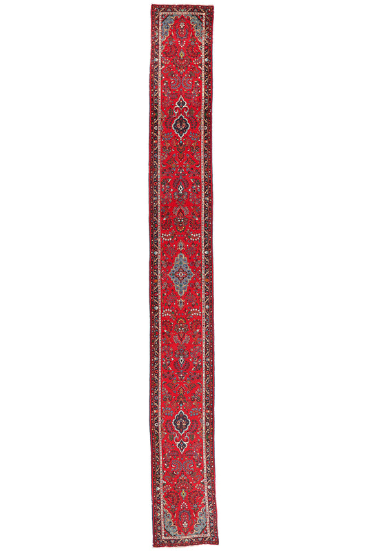 3 x 22 - Red Antique Hamadan Rug - 79463