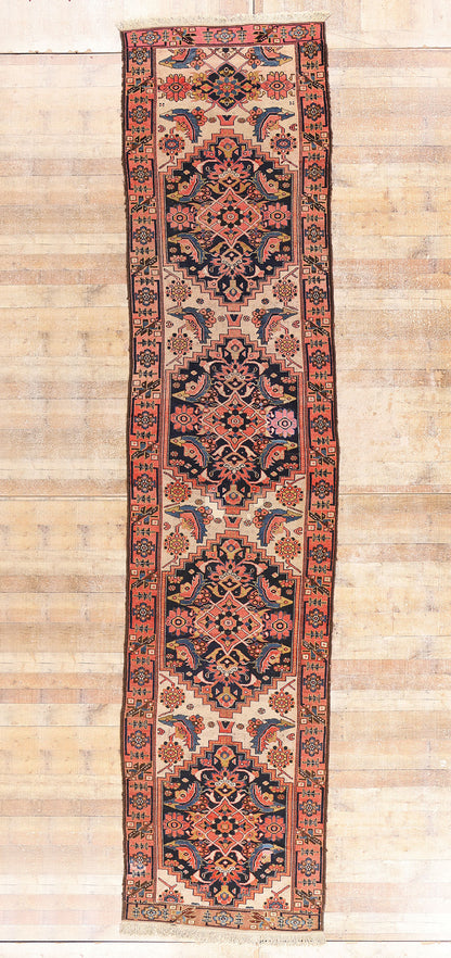 4 x 16 Beige Antique Persian Malayer Rug 79465