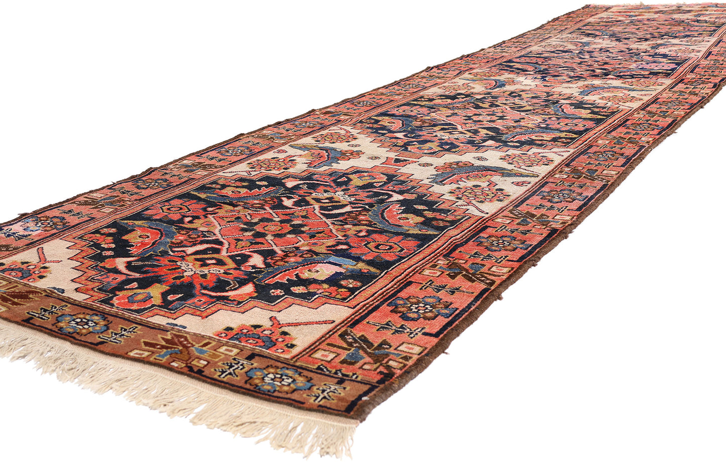 4 x 16 Beige Antique Persian Malayer Rug 79465