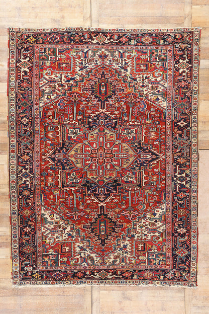 8 x 11 - Red Antique Heriz Rug - 79468