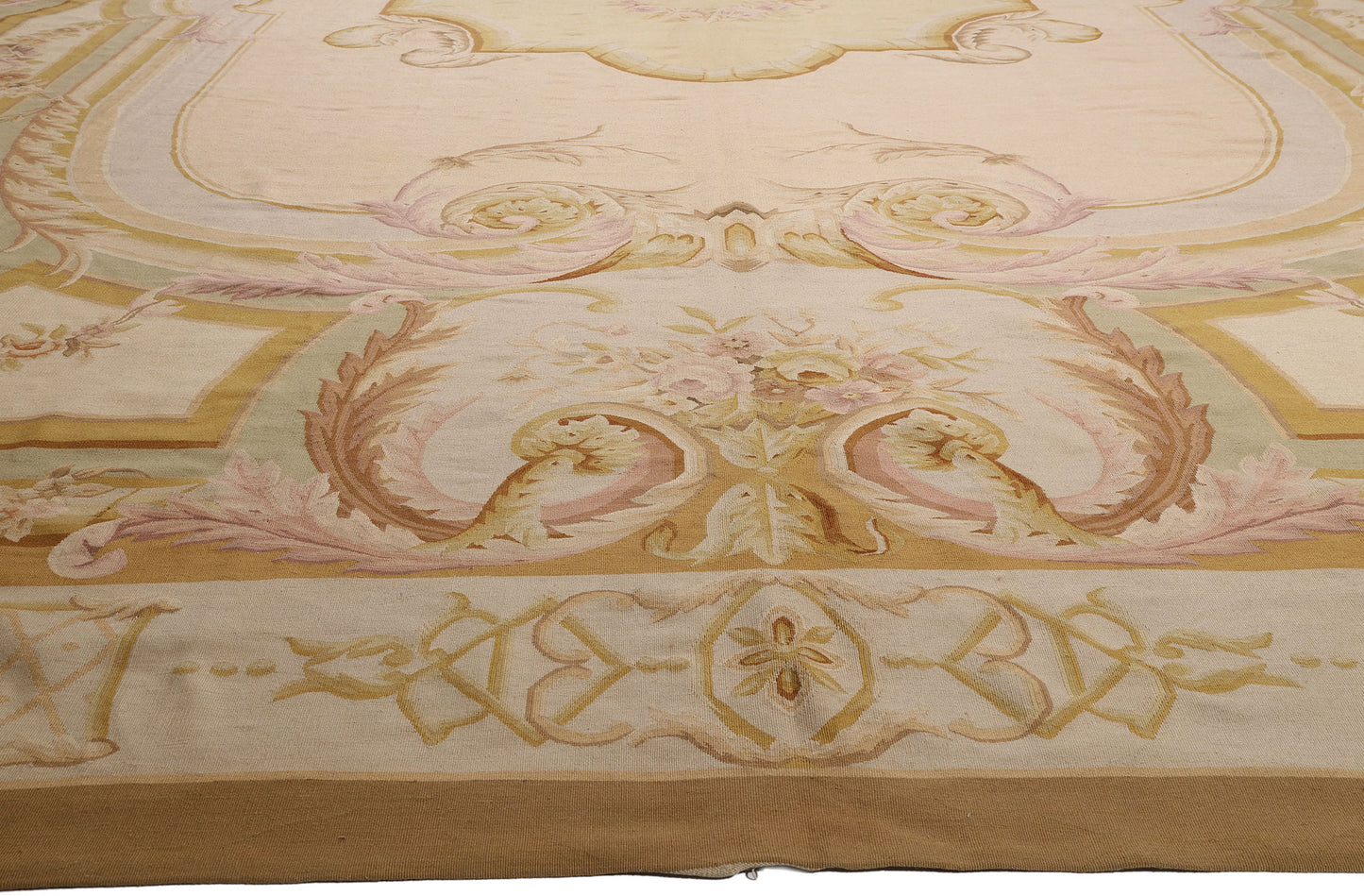 15 x 24 - Beige Vintage Aubusson Rug - 79473