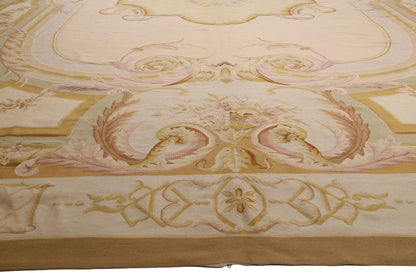 15 x 24 - Beige Vintage Aubusson Rug - 79473