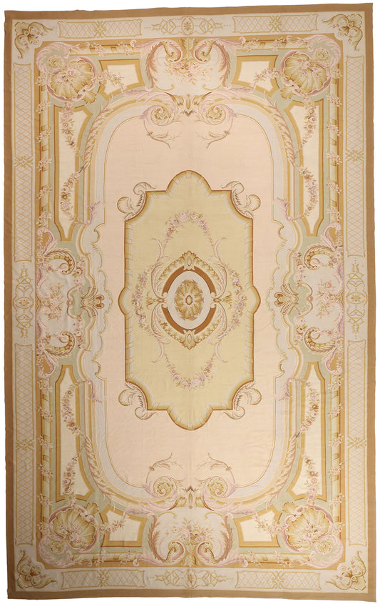 15 x 24 - Beige Vintage Aubusson Rug - 79473