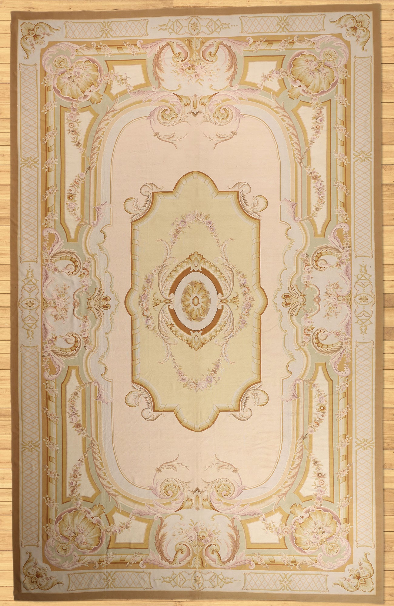 15 x 24 - Beige Vintage Aubusson Rug - 79473