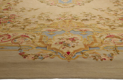 14 x 26 - Beige Vintage Aubusson Rug - 79474