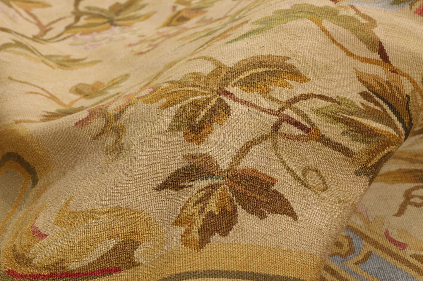 14 x 26 - Beige Vintage Aubusson Rug - 79474