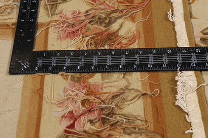 11 x 18 - Beige Vintage Aubusson Rug - 79476