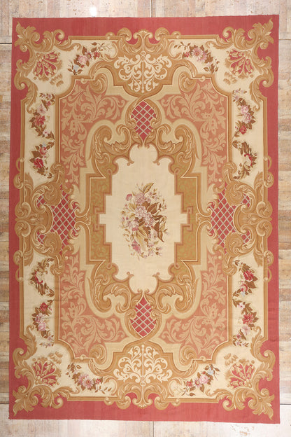 12 x 18 - Pink Vintage Aubusson Rug - 79477