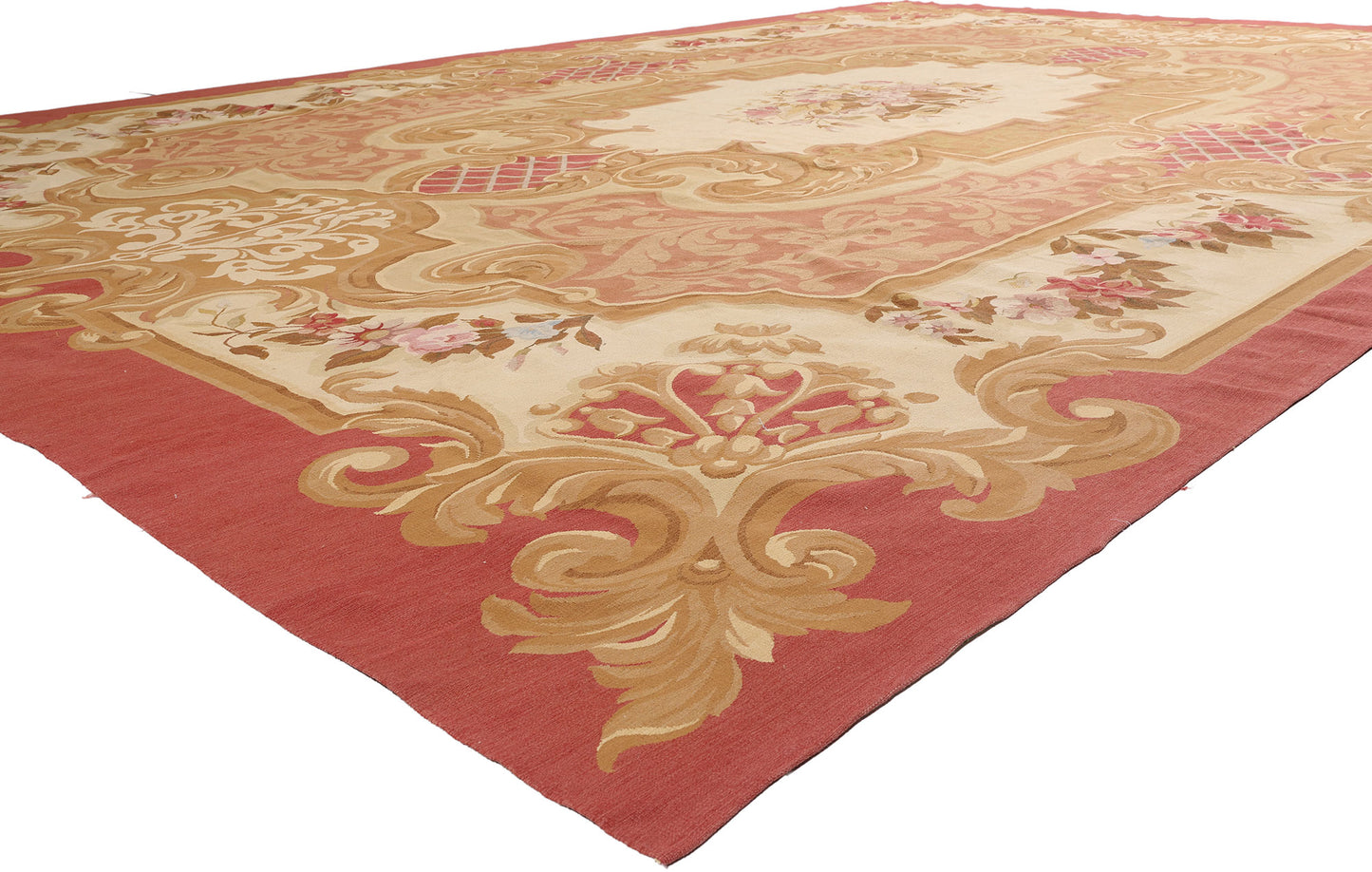 12 x 18 - Pink Vintage Aubusson Rug - 79477