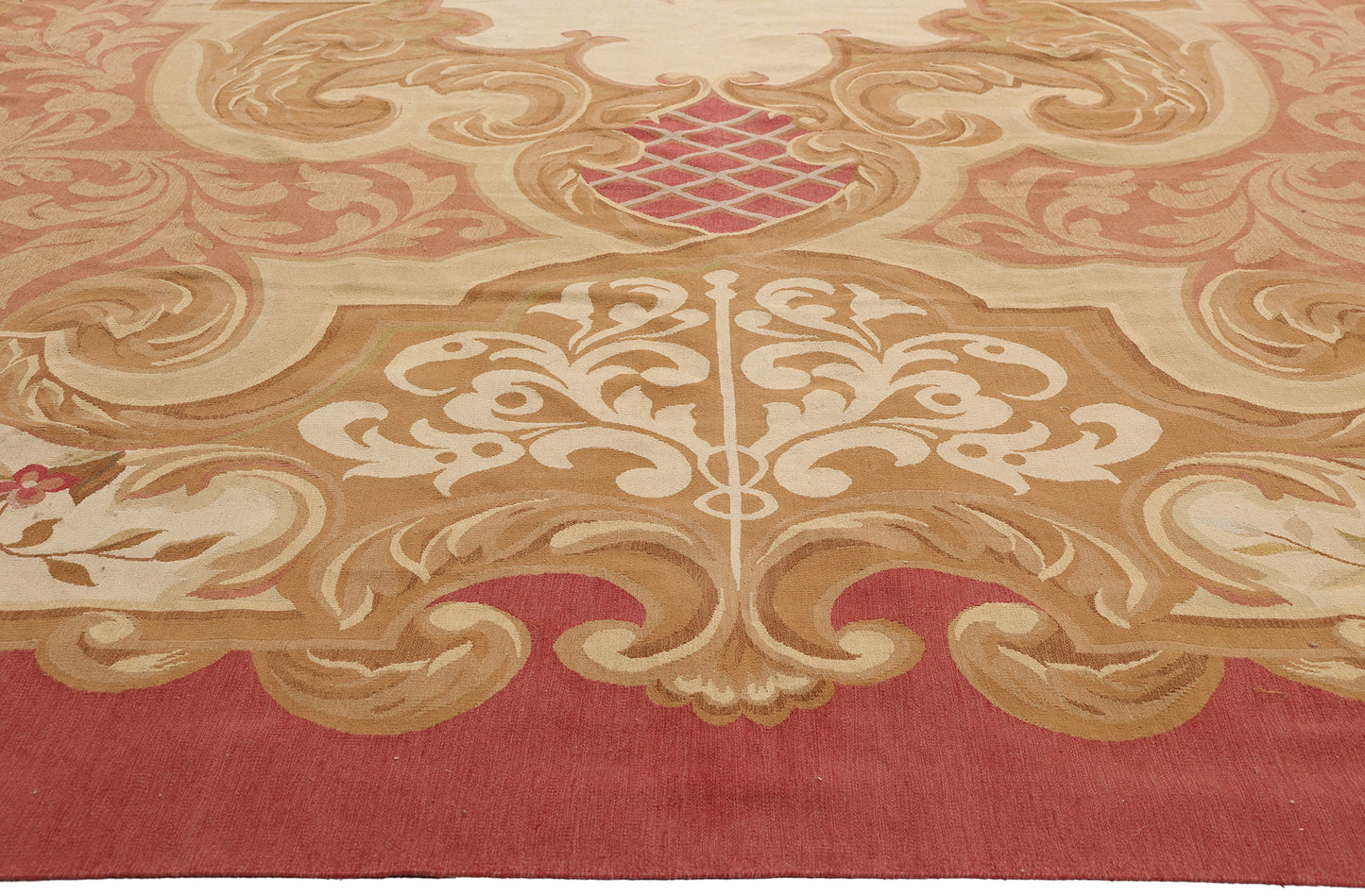 12 x 18 - Pink Vintage Aubusson Rug - 79477