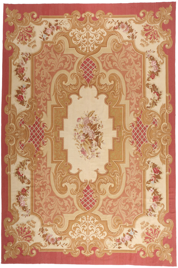 12 x 18 - Pink Vintage Aubusson Rug - 79477