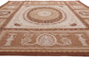 9 x 12 - Brown Vintage Aubusson Rug - 79478