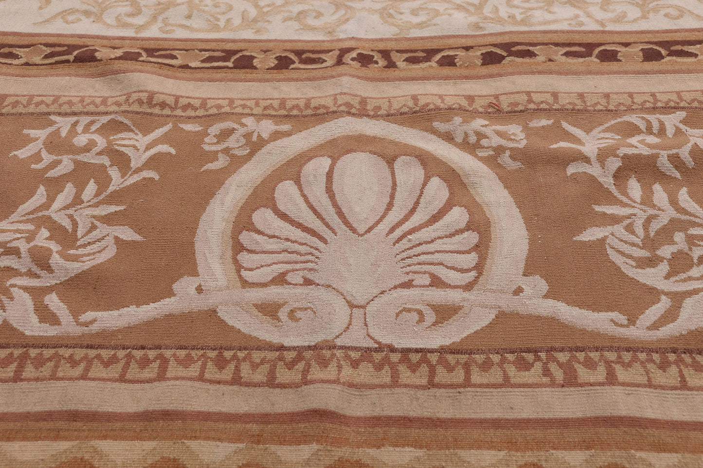 9 x 12 - Brown Vintage Aubusson Rug - 79478