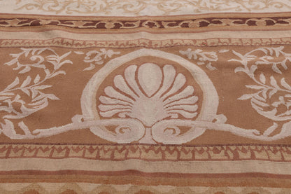 9 x 12 - Brown Vintage Aubusson Rug - 79478