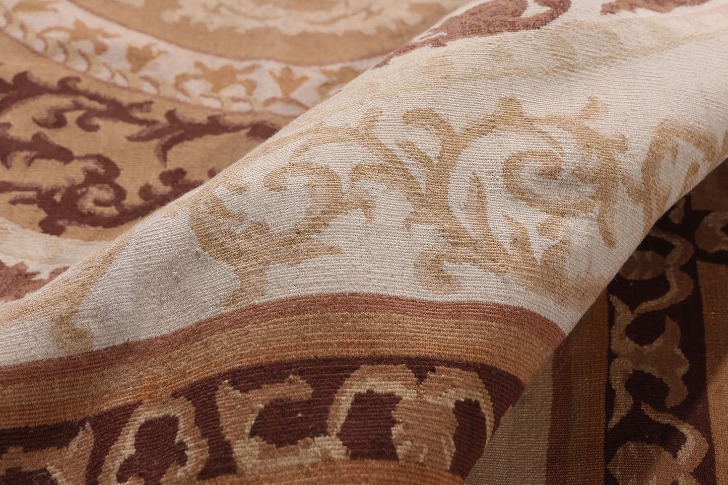 9 x 12 - Brown Vintage Aubusson Rug - 79478