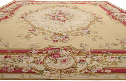 12 x 15 - Tan Vintage Aubusson Rug - 79480