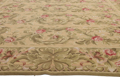 9 x 12 - Tan Vintage Aubusson Rug - 79481