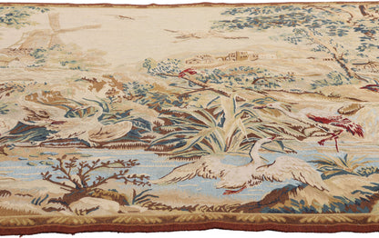 6 x 5 - Beige Vintage Chinese Aubusson Tapestry - 79484