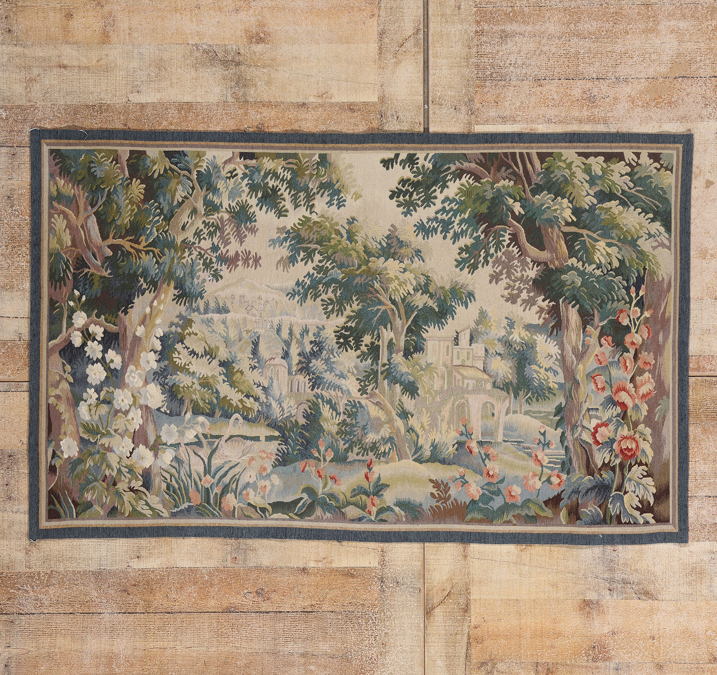5 x 3 - Green Vintage Chinese Aubusson Tapestry - 79486