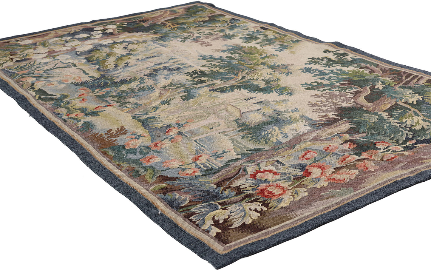 5 x 3 - Green Vintage Chinese Aubusson Tapestry - 79486