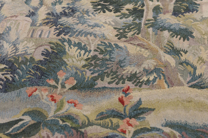 5 x 3 - Green Vintage Chinese Aubusson Tapestry - 79486