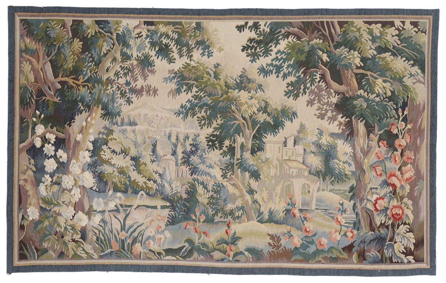 5 x 3 - Green Vintage Chinese Aubusson Tapestry - 79486
