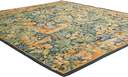 6 x 5 - Green Vintage Chinese Aubusson Tapestry - 79487