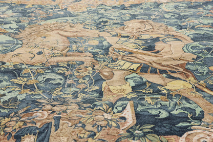 8 x 7 - Blue Vintage Chinese Aubusson Tapestry - 79489