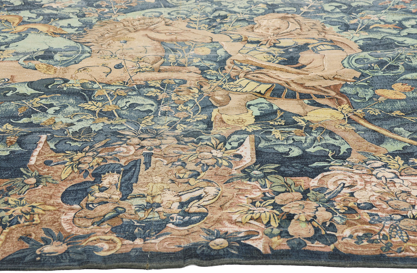 8 x 7 - Blue Vintage Chinese Aubusson Tapestry - 79489