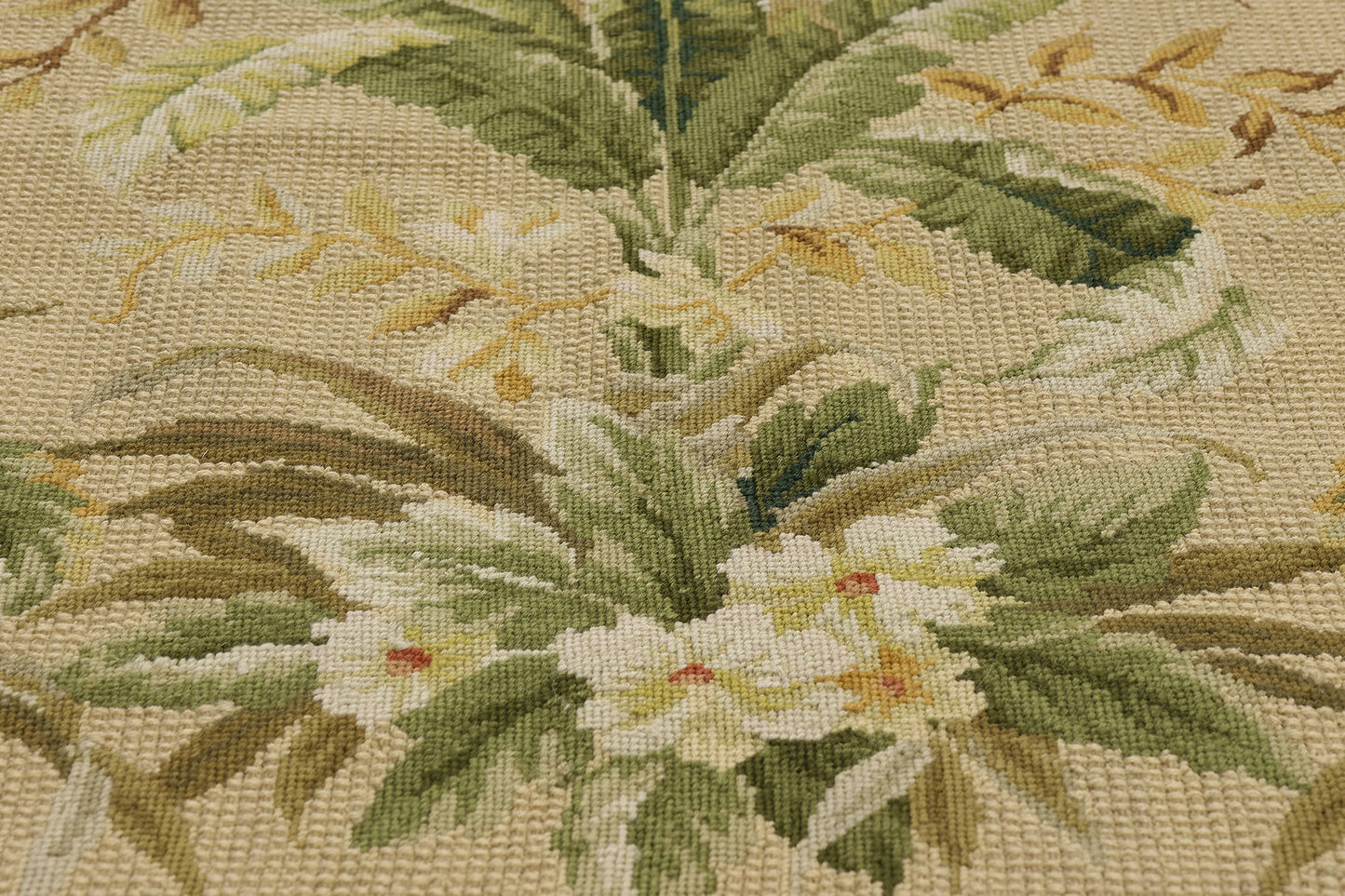 4 x 6 - Beige Vintage Chinese Needlepoint Rug - 79490