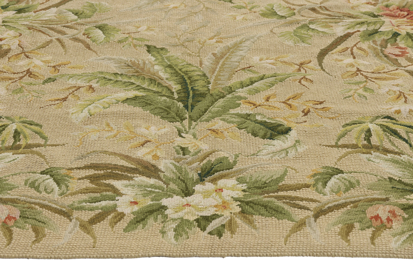 4 x 6 - Beige Vintage Chinese Needlepoint Rug - 79490