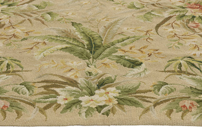 4 x 6 - Beige Vintage Chinese Needlepoint Rug - 79490