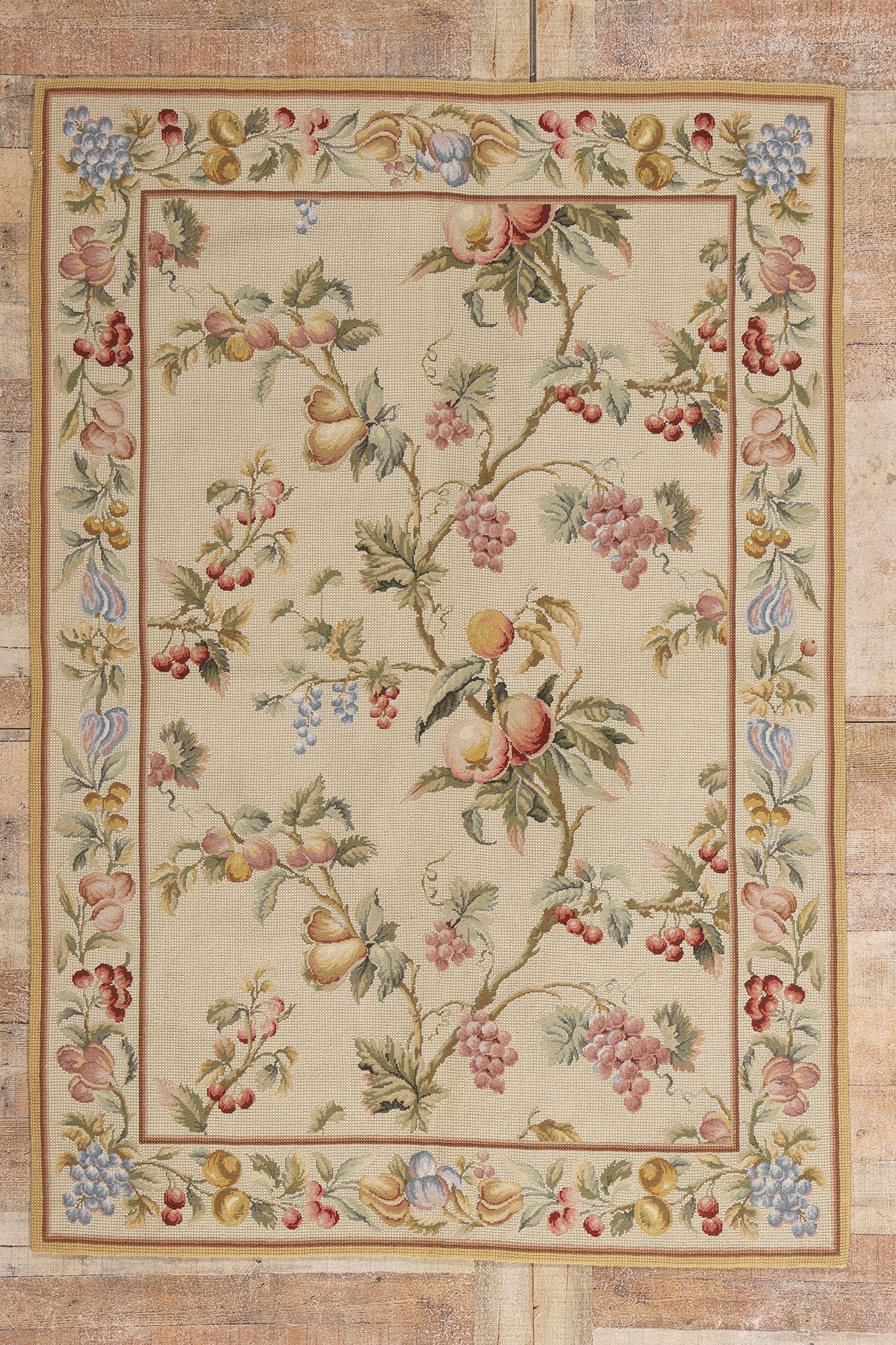 5 x 7 - Ivory Vintage Chinese Needlepoint Rug - 79491