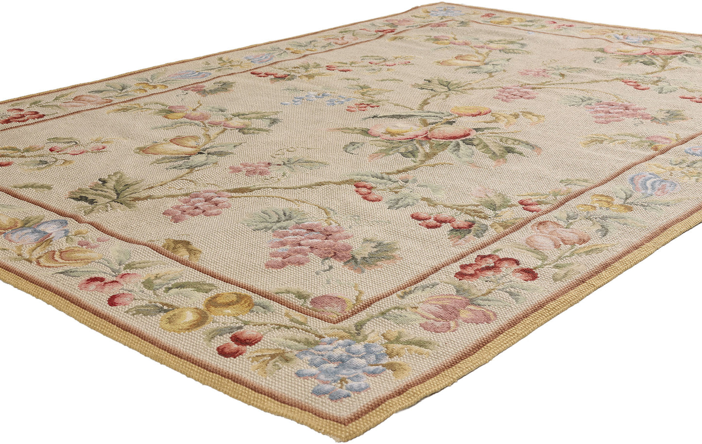 5 x 7 - Ivory Vintage Chinese Needlepoint Rug - 79491
