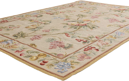 5 x 7 - Ivory Vintage Chinese Needlepoint Rug - 79491
