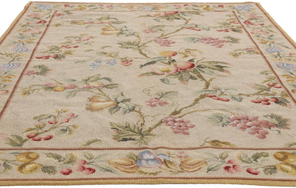 5 x 7 - Ivory Vintage Chinese Needlepoint Rug - 79491