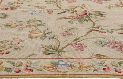 5 x 7 - Ivory Vintage Chinese Needlepoint Rug - 79491