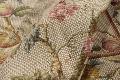 5 x 7 - Ivory Vintage Chinese Needlepoint Rug - 79491