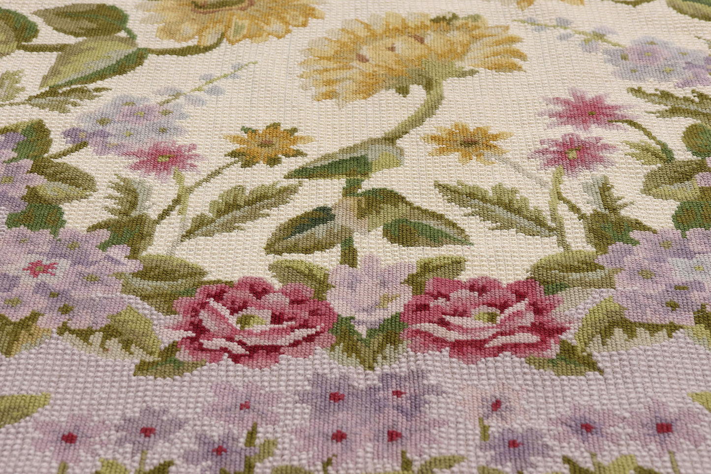 4 x 6 - Ivory Vintage Chinese Needlepoint Rug - 79492