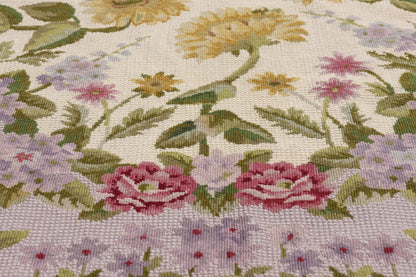 4 x 6 - Ivory Vintage Chinese Needlepoint Rug - 79492